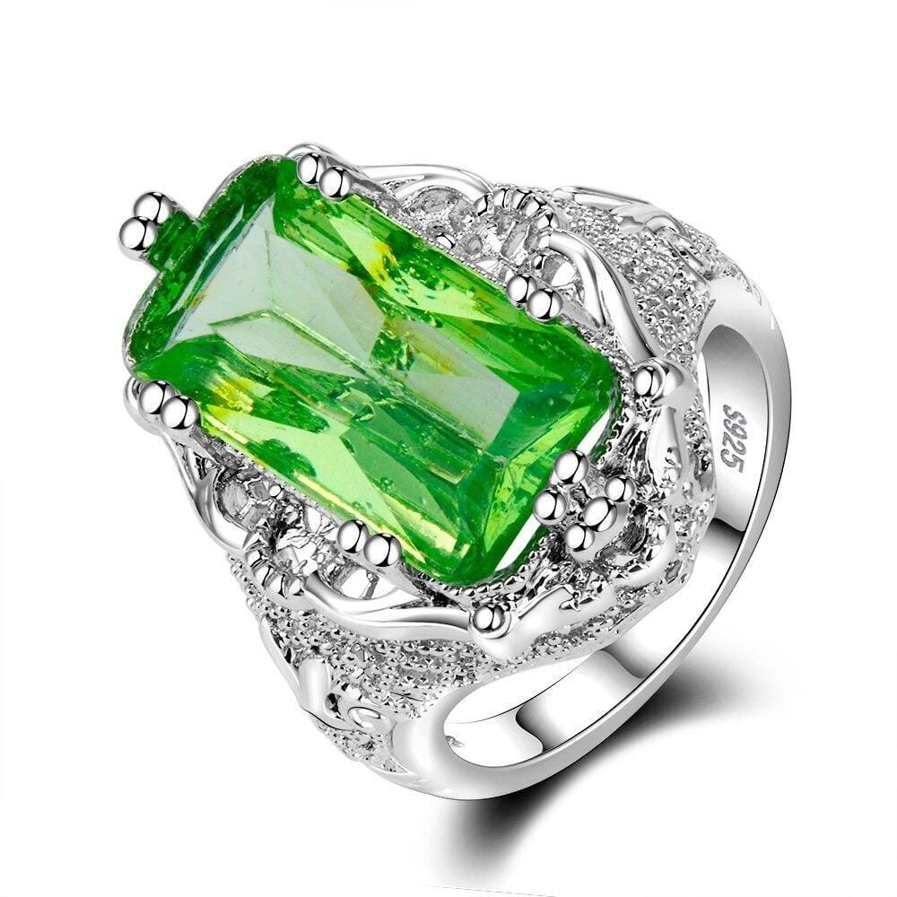 Rectangular Green Morganite RingRing6