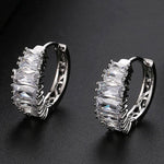 Delicate White Topaz and Sapphire Hoop EarringsEarrings