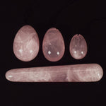 Drilled Rose Quartz Yoni Egg Wand SetYoni Eggs