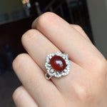 Natural 5ct Garnet Ring - 925 Sterling SilverRing