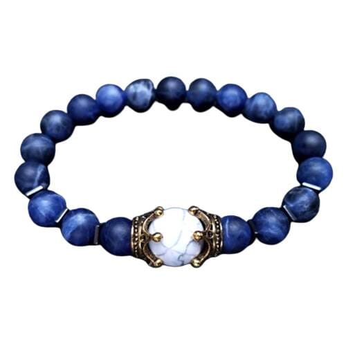 Luxury Crown Natural Tiger Eye Stone Bead BraceletsBracelet