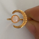 Eclipse Moonstone Adjustable RingRingResizableGOLD