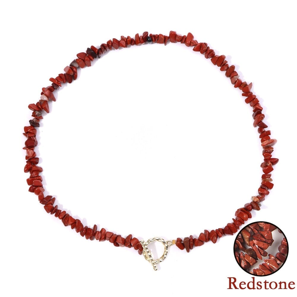 Boho Fashion Aventurine and other Stone Chips ChokerNecklace24 Redstone