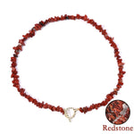 Boho Fashion Aventurine and other Stone Chips ChokerNecklace24 Redstone