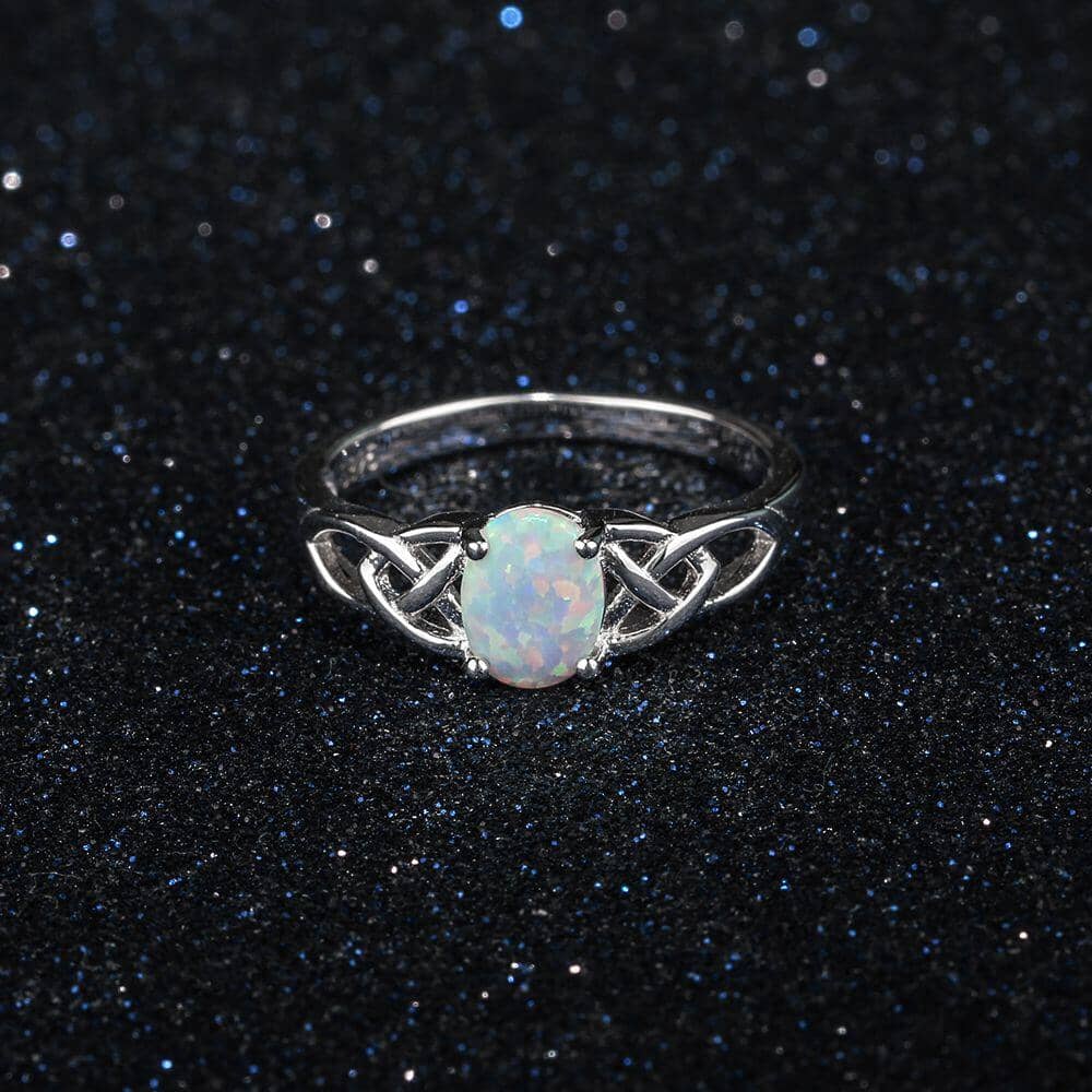 925 Sterling Silver Milky Opal RingRing