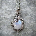 Mystery Fairy Leaf Moonstone NecklaceNecklace