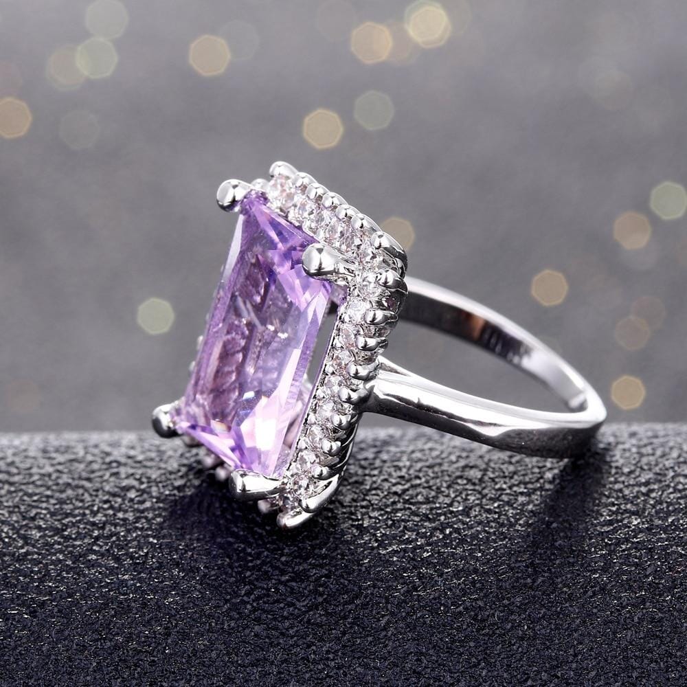Amethyst Zircon Splendid Ring - 925 Sterling Silverring
