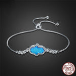Blue Opal Hamsa Bracelet - 925 Sterling SilverBracelet