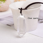 1pc Natural Crystal Quartz Double Point Pendant NecklaceNecklaceClear quartz