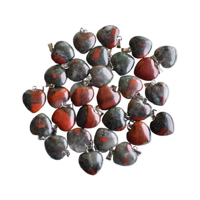 50pcs/Set Love Heart Bloodstone PendantsPendant