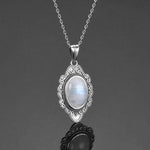 Lovely Natural Moonstone Necklace Pendants - 925 Sterling SilverNecklace