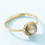 Natural Labradorite Adjustable Gold RingRing