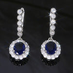 Classic Elegant Sapphire Drop Earrings - 925 Sterling SilverEarrings