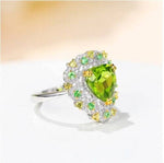 Green Heart Peridot Open RingRing