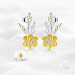 Winter Blossom Stud Earrings - 925 Sterling SilverEarrings