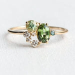 Forest Magic Princess Creative Tiny Green Peridot RingRing