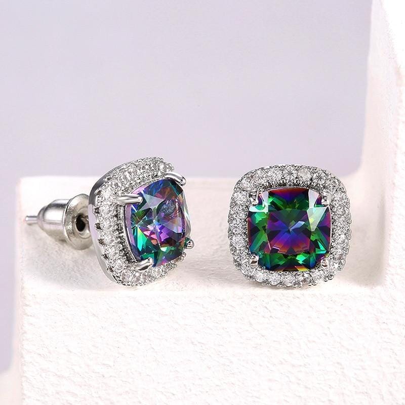 Dazzling Rainbow and White Topaz EarringEarrings