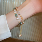 Pretty Freshwater Pearl and Jade Stone BraceletBracelet