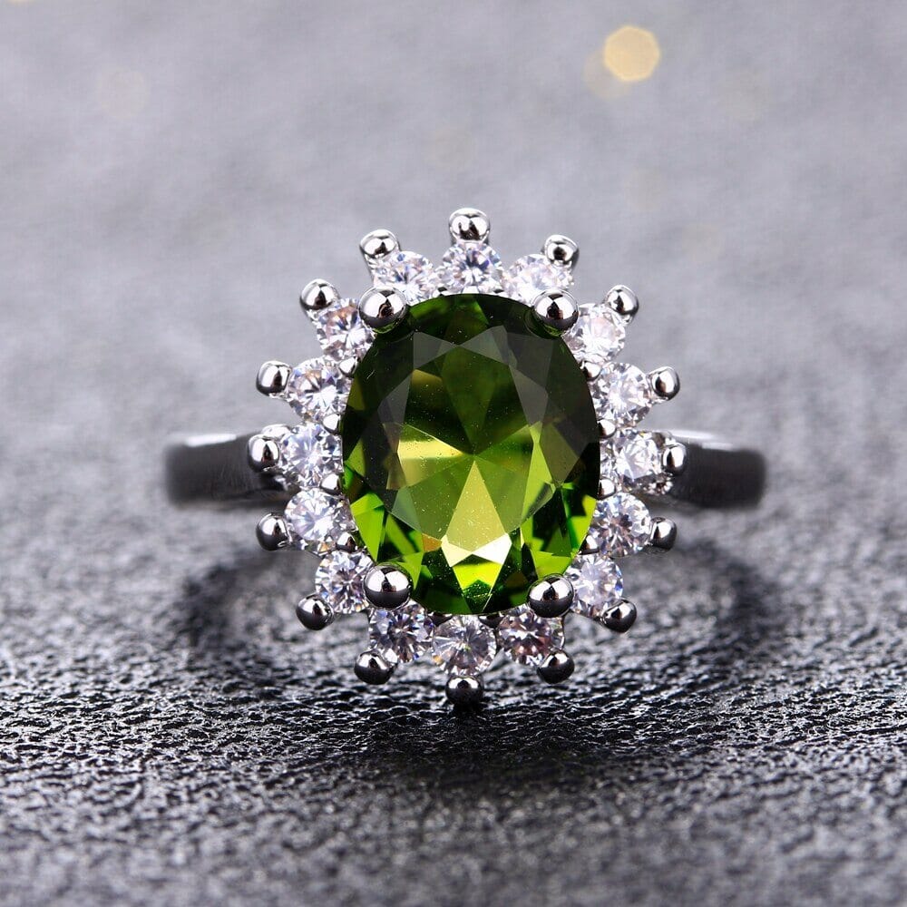 Shining Luxury Peridot Stone Ring - 925 Sterling SilverRing