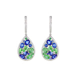 Beautiful Peridot and Sapphire Gemstone Jewelry SetNecklaceEarring