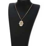 Gold Crystal Hamsa NecklaceNecklace