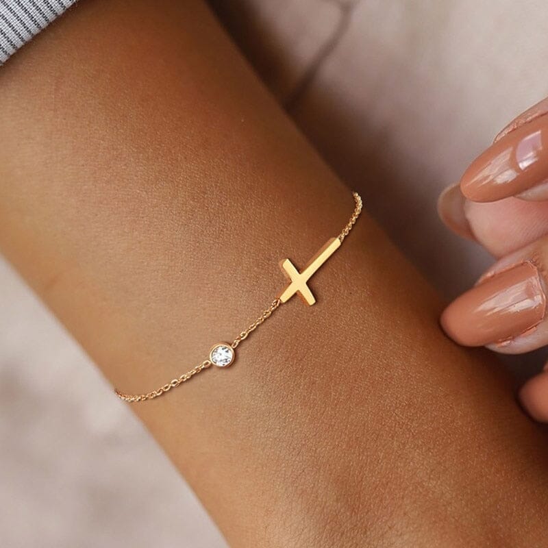WWJD Petite Sideway Cross BraceletBracelet