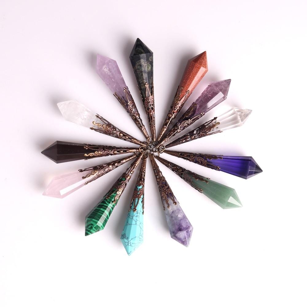 Reiki Dowsing Amulet Crystal Divination Obsidian PendulumPendulum