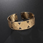 Stainless Steel Saint Benedict WWJD Adjustable Cuff BraceletBracelet