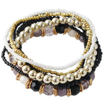 Bohemia Beads Beaded Multi Strand Stretch BraceletBraceletBlack16.5cm