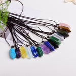 1pc Natural Crystal Quartz Double Point Pendant NecklaceNecklace