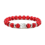 Men Buddha Natural Stone Bead BraceletsBraceletRed Pine