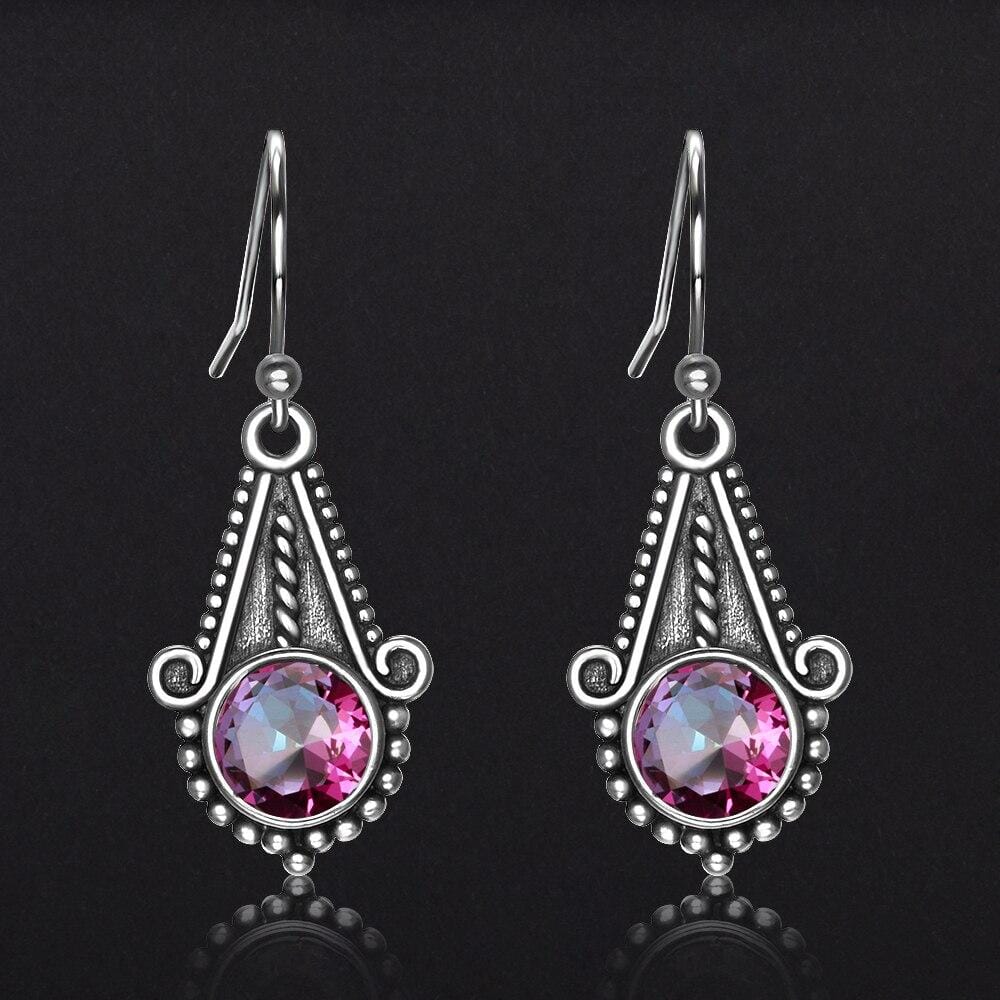 Adorable Rainbow Mystic Topaz Drop Earrings - 925 Sterling SilverEarrings