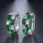 Multi Rose Gold Color EarringsEarringsWhite Gold Green and White