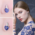 Love Heart 2.1ct Created Blue Sapphire Stud Earrings - 925 Sterling SilverEarrings