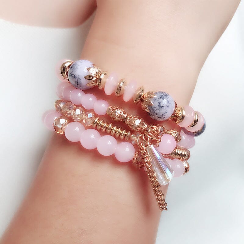 4-Pieces Set of Beaded Bohemian Style Crystal BraceletBracelet