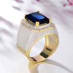 Cool Punk Night Clubs Sapphire Gem Gold Unisex RingRing
