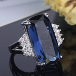 Stylish Silver Plated Sapphire RingRing