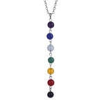 7 Chakra Balancing Reiki Rainbow Stone Beads NecklaceNecklace