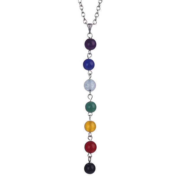 7 Chakra Balancing Reiki Rainbow Stone Beads NecklaceNecklace