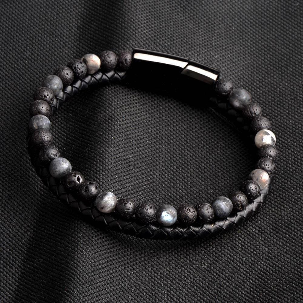 Natural Stone Genuine Leather Braided BraceletBracelet