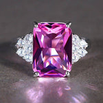 Bright Pink Tourmaline Silver Plated RingRing