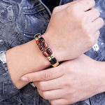 High Quality Natural Tiger Eye Braided Leather Rope BraceletBracelet