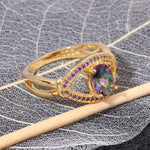 Rainbow Topaz & Crystal RingRing