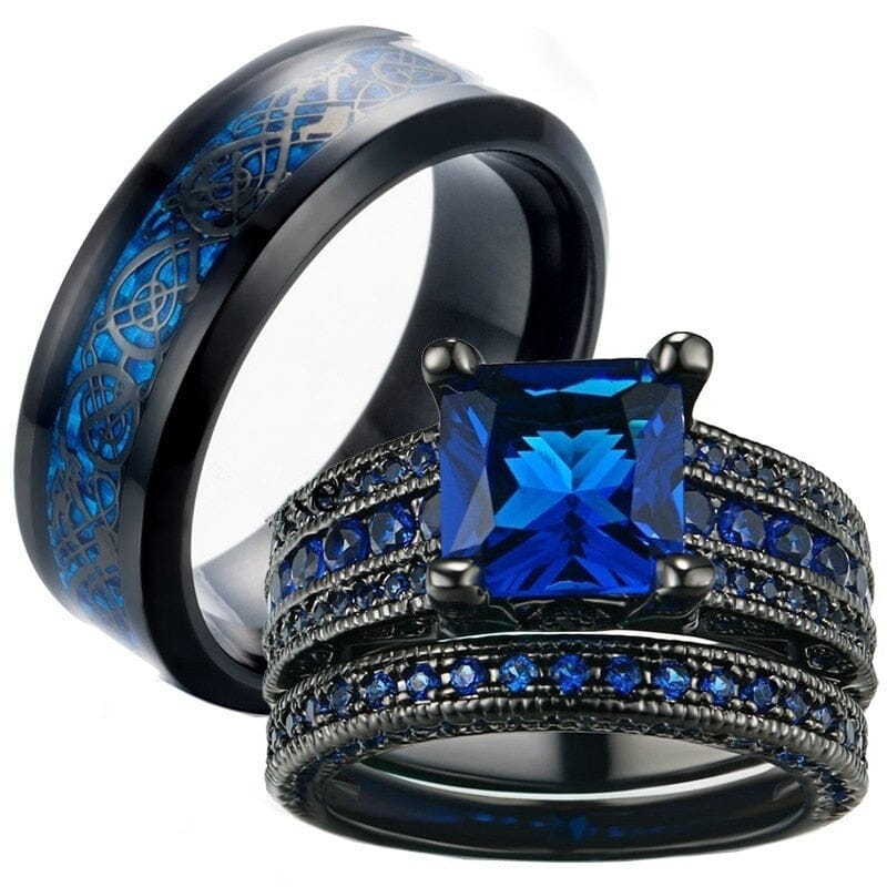 Blue Black Gold Sapphire Stone RingRing