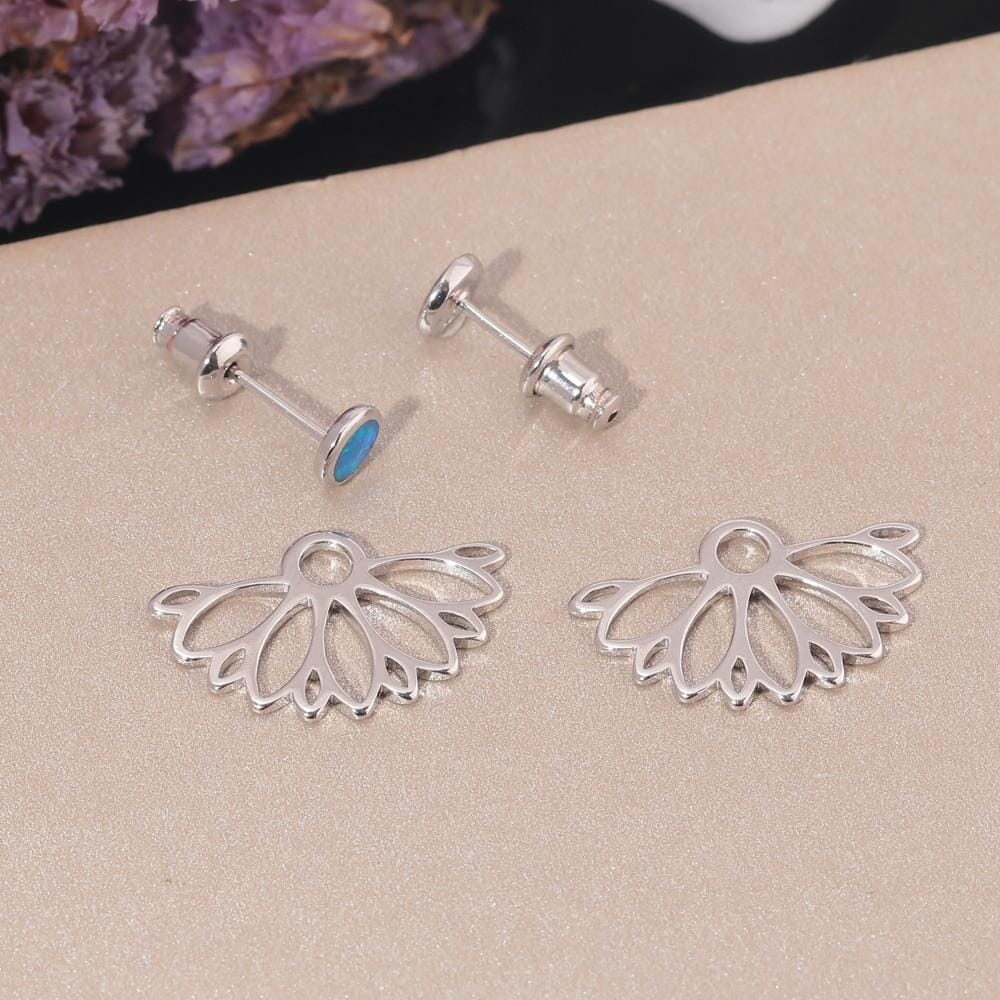 Geometric Three Color Fire Opal Stud EarringsEarrings