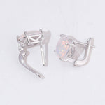 Minimalist White Fire Opal Stud EarringsEarrings
