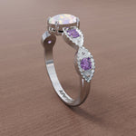 White Fire Opal Amethyst RingRing