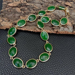 Green Jade Choker Necklace Oval ShapeNecklace