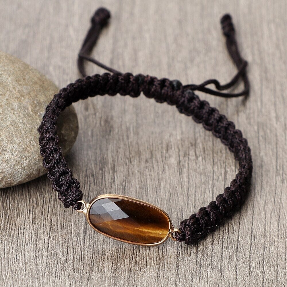 Natural Tiger Eye Stone Yoga Wrap BraceletBraceletStyle-5