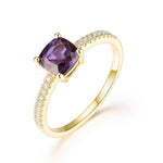 Minimalist Alexandrite Zircon Ring - 925 Sterling SilverRing9Yellow gold plated